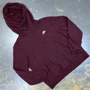 Nike Pull Over Hooded Sweater 853928-652 Large Heather Maroon Just Do It JDI